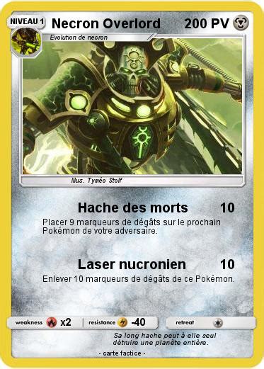 Pokémon Necron Overlord 1 1 Hache Des Morts Ma Carte Pokémon