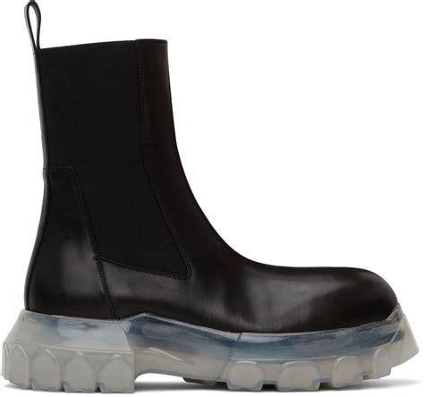 Rick Owens Black Beatle Bozo Tractor Chelsea Boots Rick Owens