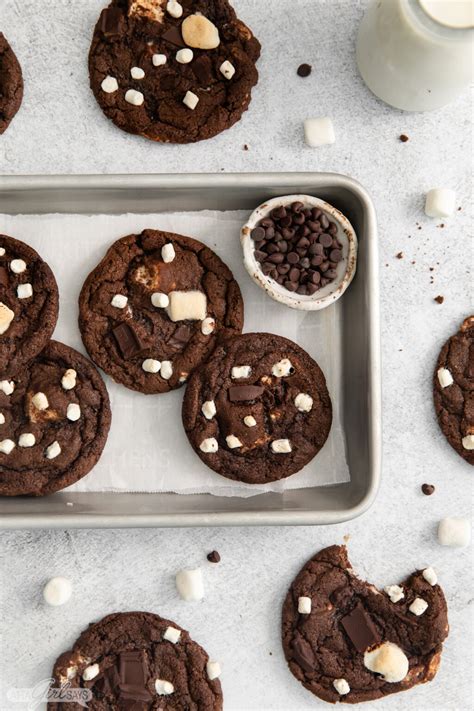 Chocolatey Gooey Homemade Hot Cocoa Cookies Recipe