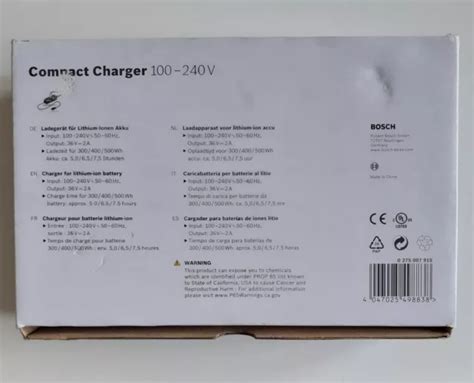 BOSCH EBIKE COMPACT Charger 0275007915 Ladegerät für Lithium Ionen