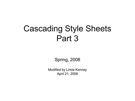 Cascading Style Sheets