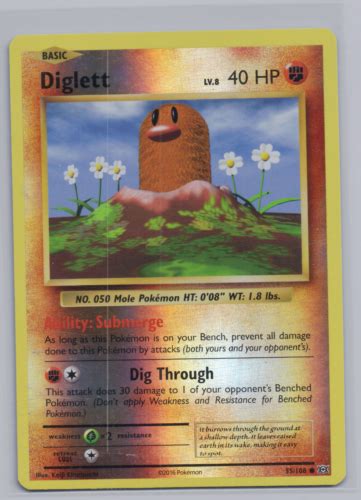 Pokemon Diglett Reverse Holo Foil Xy Evolutions Nm M