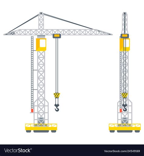 assembly crane side view  front view royalty  vector