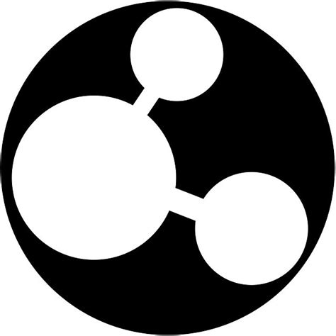 A Black And White Circle With Two Circles In It One Is Connected To