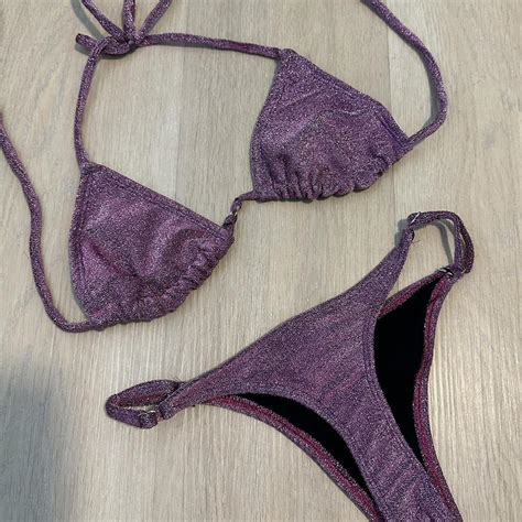 Purple Sparkly Bikini Set Glamour Depop