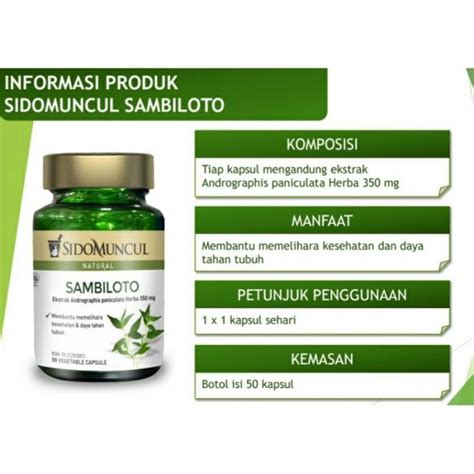 Jual Sambiloto Sidomuncul Kapsul Shopee Indonesia