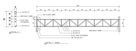 2d Design Of T Beam In Detail Autocad Drawing Cad File Dwg File Cadbull