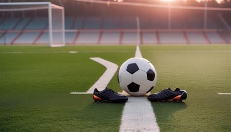 Premium Photo Soccer Ball On Top Of Soccer Field