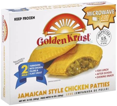 Golden Krust Jamaican Style, Mild Chicken Patties - 2 ea, Nutrition ...