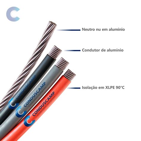 Cabo Alumínio Quadruplex Colorido 3x35 mm² Neutro Nu