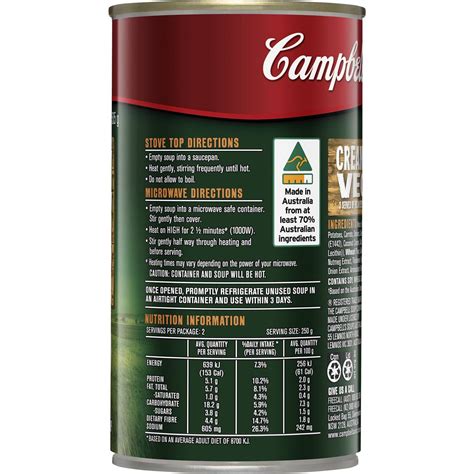 Campbell S Chunky Creamy Veg Soup 505g Woolworths