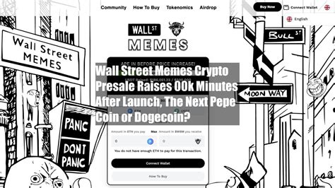 Wall Street Memes Crypto Presale Raises 100k Minutes After Launch The