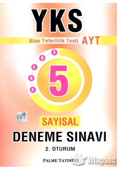 AYT Sayısal 5 Deneme Sınavı Palme Yayınevi 9786053559788