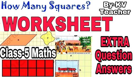 Worksheet How Many Squares Class 5 Maths Ncert Chapter 3 Extra Question Answers By Kv