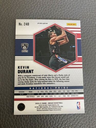 Kevin Durant Panini Mosaic National Pride Green Mosaic Prizm