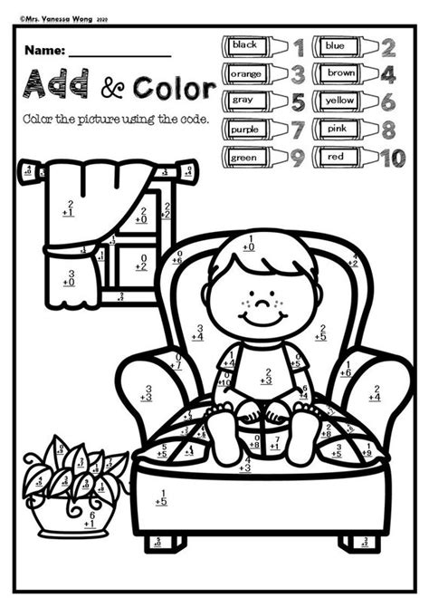 Free Color By Addition Worksheet Kindergarten Download Free Color By