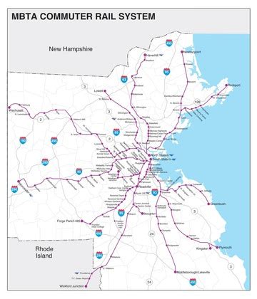 MBTA Commuter Rail Geographic Map Massachusetts Bay Transportation