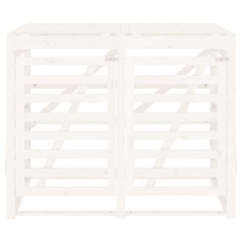 VidaXL Abri Pour Poubelle Double Sur Roulettes Blanc Bois Pin VidaXL Fr