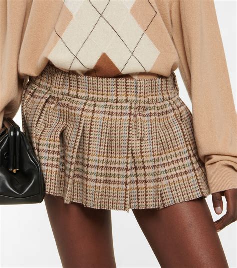 Miu Miu Checked Miniskirt Miu Miu