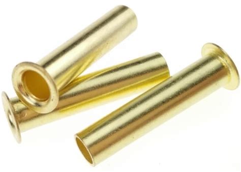 Plain Finish Hardware Rivets DIN 7339 Flat Head Brass Tubular Rivets