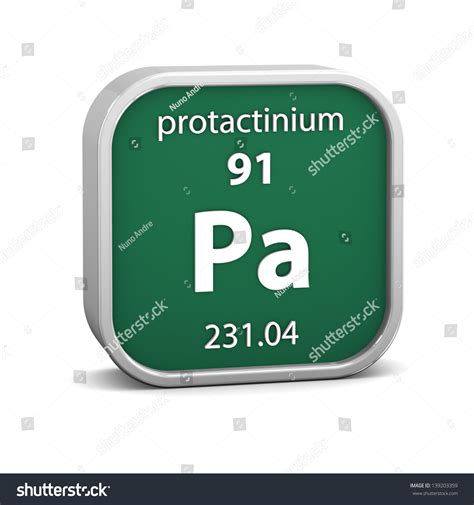 Protactinium Material On Periodic Table Part Stock Illustration 139203359