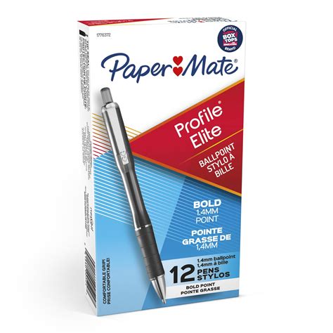 Paper Mate Profile Elite Retractable Ballpoint Pens Bold Point 14 Mm