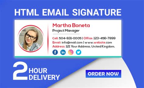 Create Html Email Signature Outlook Signature Mail Signature By