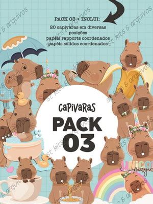 Pack Digital De Capivara Compre Produtos Personalizados No Elo