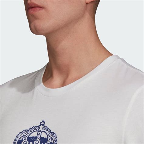 Adidas Adidas Real Madrid Dna Graphic Tee White Navy U S