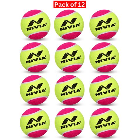 Nivia Cricket Tennis Ball Pack Of 12 Balls