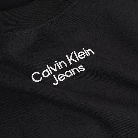 Calvin Klein Stacked Logo T Shirt Black Dressinn