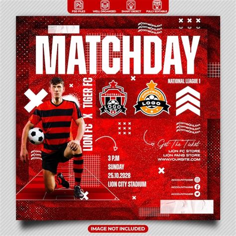 Premium Psd Football Matchday Poster Or Social Media Instagram Post