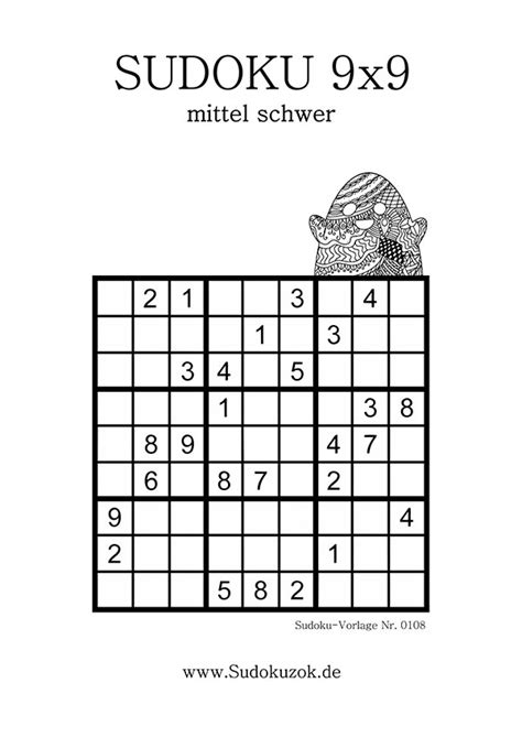 Sudoku Mittel Schwer Zum Ausdrucken Kostenlos