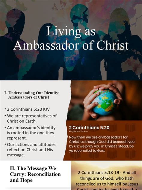 Living As Ambassador Of Christ Pdf Jesus Gospel Of Matthew