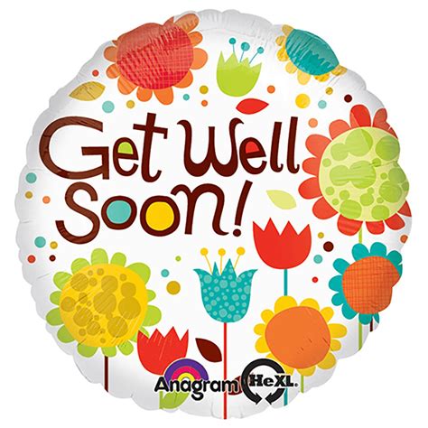 18 Inch Anagram Cheery Flowers Get Well Foil Balloon 19959