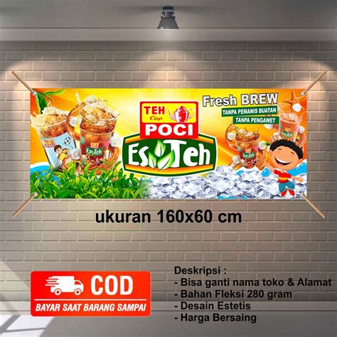 Jual Free Request Edit Spanduk Banner Teh Poci Varian Rasa Komplit Uk