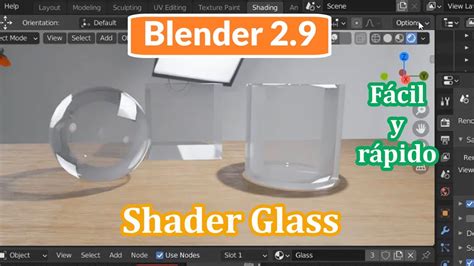 Como Crear El Material Cristal En Blender 29 Shader Glass Youtube