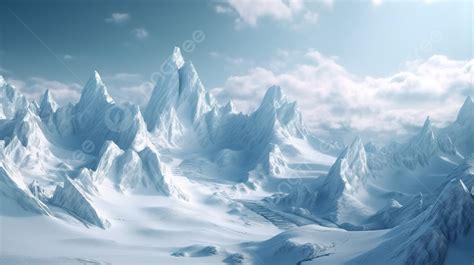 Snowy Mountain In D Render Background Ice Mountain Mountain Range