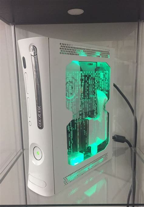 Custom Matrix Code Xbox 360 Console With Cooling And Led Case Mods Xbox 360 Console Custom