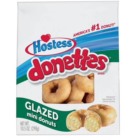 Hostess Glazed Donettes Mini Doughnuts Bite Size Bakery Treats Single