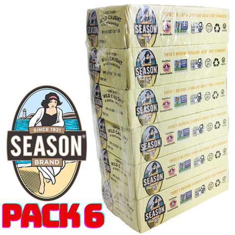 SEASON Brand Sardines Skinless Boneless In Olive Oil 6 Pk WILD CAUGHT