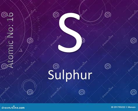 Sulphur Chemical Element Symbol On Abstract Background Stock