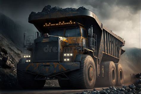 Dump Truck Working At Coal Mining Industry Area Stock Photo Image Of