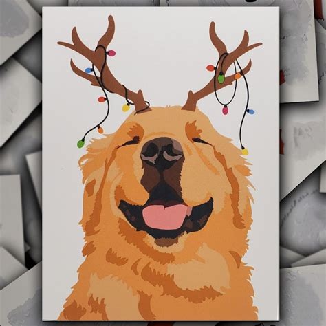 Christmas Cards Golden Retriever - Etsy