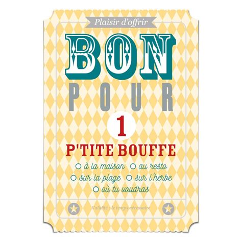 Carte BON POUR 1 P Tite Bouffe Blue Art Editions