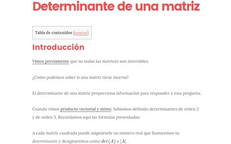 Qu Es Un Determinante De Una Matriz