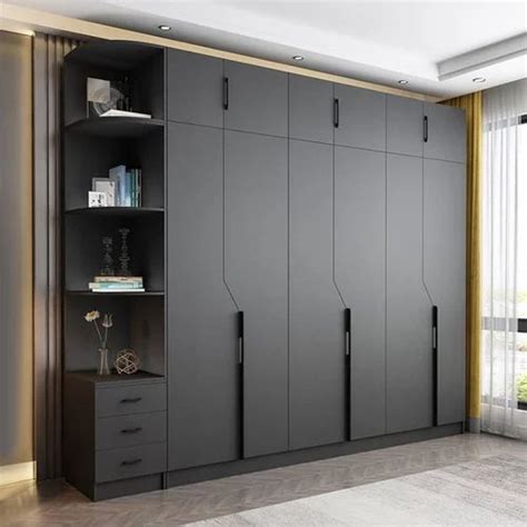 Wood Door Modular Designer Wardrobe With Mirror With Locker At Rs