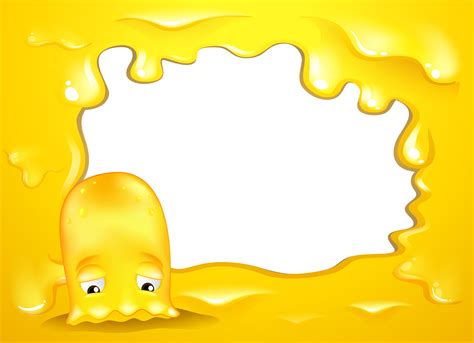 A Yellow Border Design With A Sad Monster 430036 Vector Art At Vecteezy