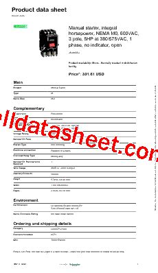 Mbo Datasheet Pdf Schneider Electric