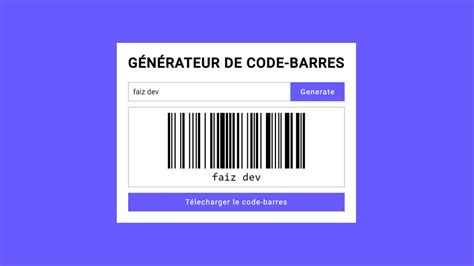 Application Web G N Rateur De Code Barres En Html Css Javascript